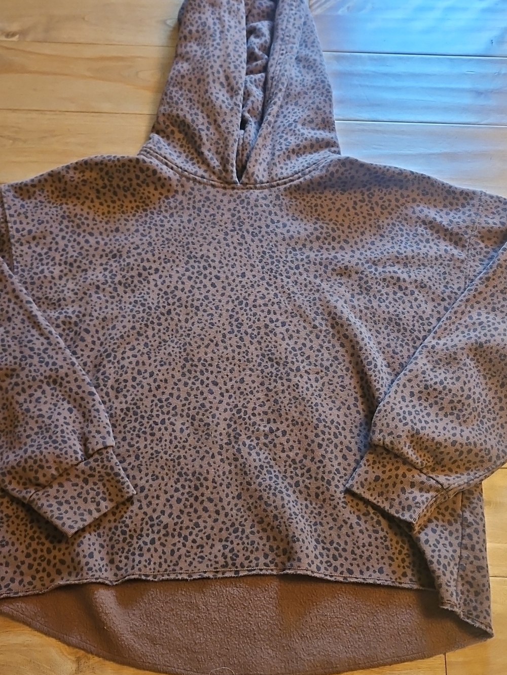 Abercrombie & Fitch Brown Leopard Print Hooded Pullover Sweater